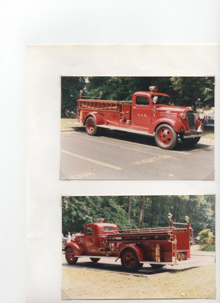 Hillsboro FD's first truck.  Purchased in 1937.  1937 Chevrolet American LeFrance.  
500 GPM Pump.  150 Gallon Tank.